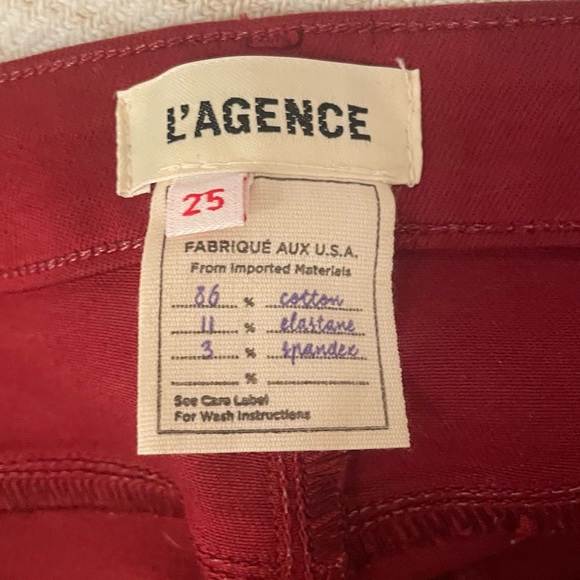 L'AGENCE Deep Red faux leather pants (NWT) - Picture 3 of 5
